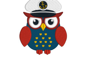 Captain and pirate owls machine embroidery designs