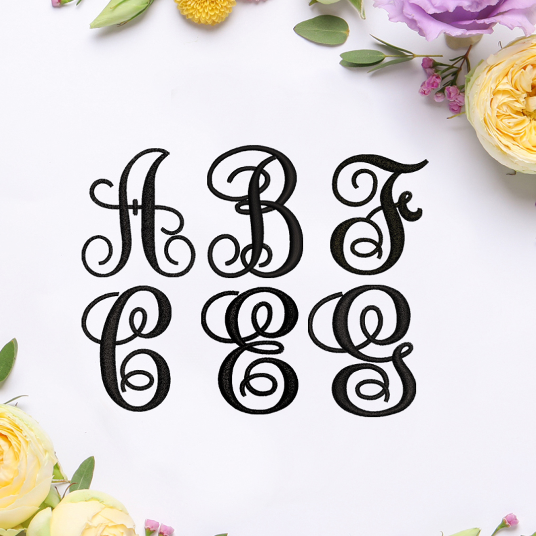 Beautiful capital letters machine embroidery designs