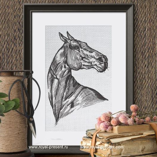 Horse embroidery design 6 sizes Royal Present Embroidery