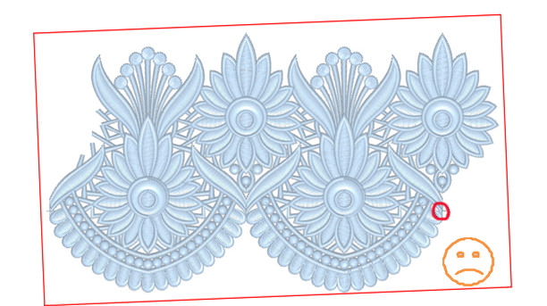 Incorrect angle (red frame – a hoop)