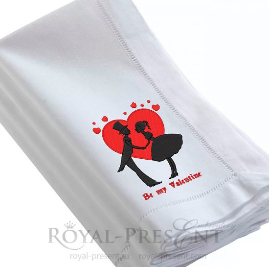 Valentines day card Machine embroidery design Royal Present Embroidery