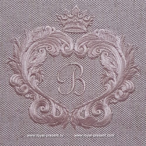 Pink baroque frame Embroidery Design 3 sizes Royal Present Embroidery