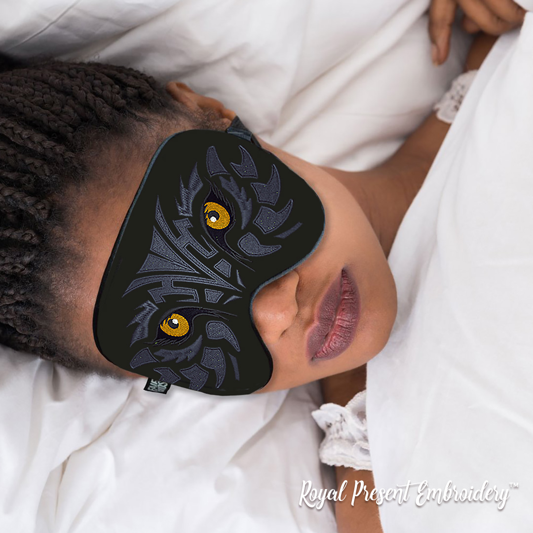 In the hoop Machine Embroidery Design Sleep Mask Predator