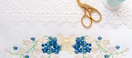 Mini Scissors with Flowers Machine Embroidery Design 