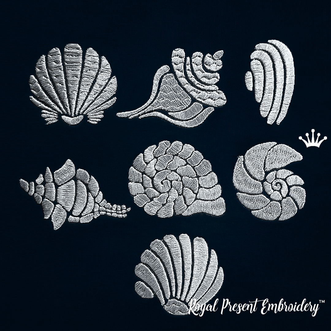 Mini Seashells Machine Embroidery Designs | Royal Present Embroidery