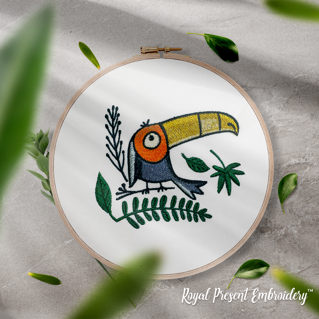 Toucan Tropical Applique embroidery design