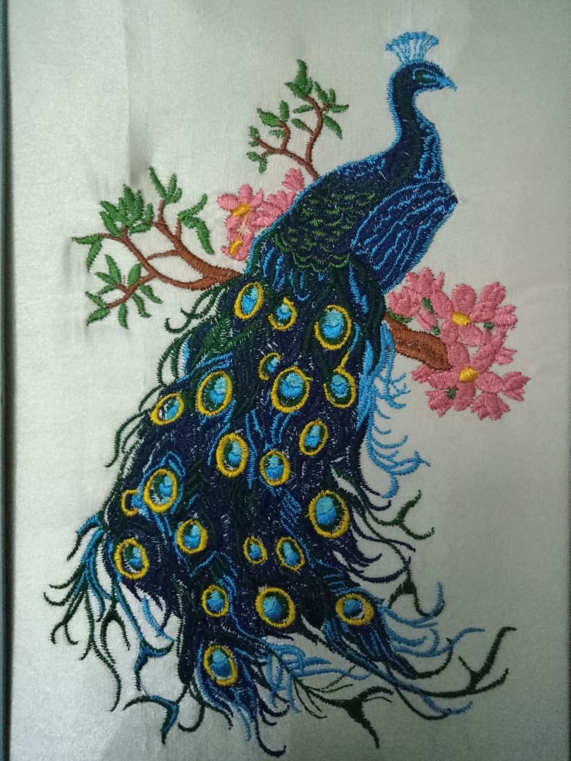 Indian peacock on the tree | Royal Present Embroidery