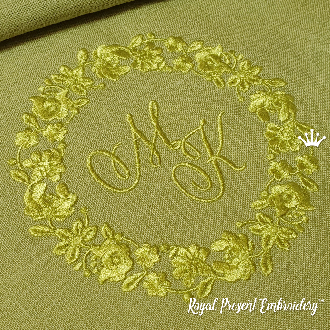 Kalocsai Monogram blank Machine Embroidery Design 2 sizes Royal Present Embroidery